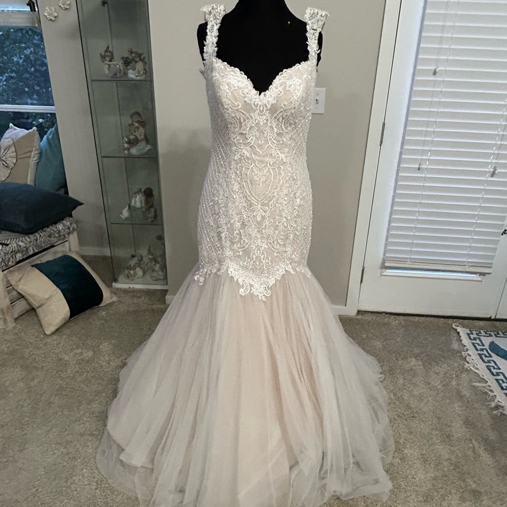 Rebecca Ingram “Zelda” beaded lace bridal gown
